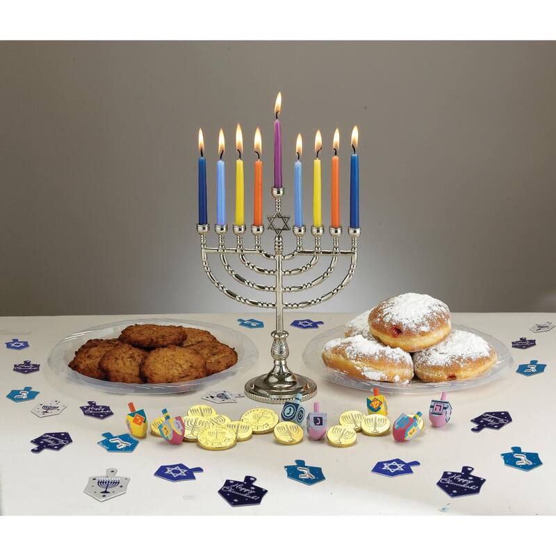 Vibrantly Colored Deluxe Hanukkah Candles 5.25"