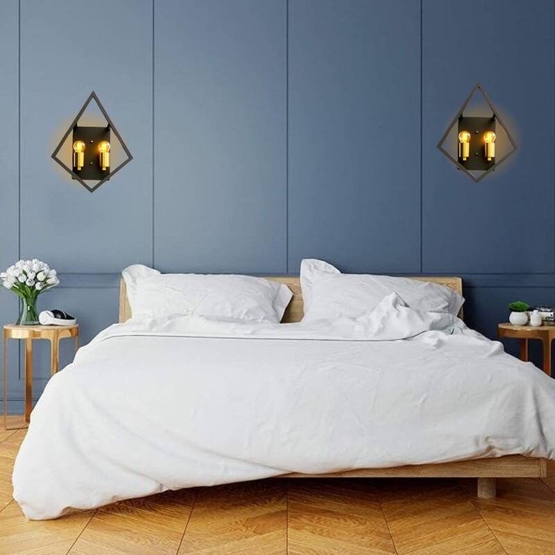 Modern lights and bulbs matte black, gold brushed wall sconces metal hall lights - N/A