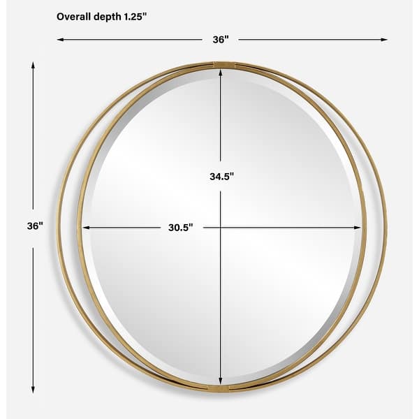 Uttermost Rhodes Gold Round Mirror - 36'' H X 36'' W X 1.25'' D