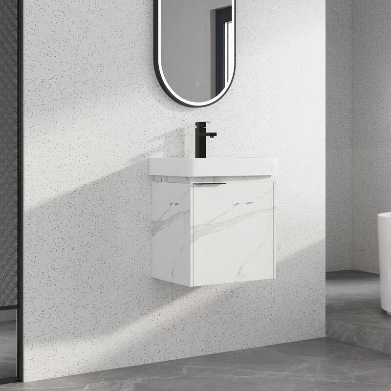 Bathroom Vanity With Sink In 16/20/24/30/36 Inch, Floating Bathroom Vanity With Soft Close Door