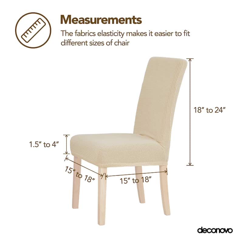 Deconovo Universal Soft Stretch Chair Slipcovers Set of 6