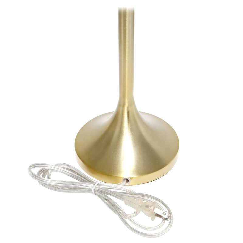 21.25" Modern Glam Metal Table Lamp with Silk Shade and Pull-Chain Switch for Bedroom or Living Room - 8"L x 8"W x 21.25"H
