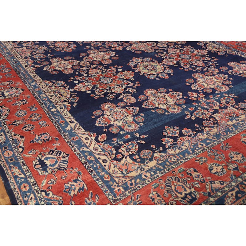 Vegetable Dye Sarouk Mohajeran Persian Large Hand-Knotted Wool Carpet - 11'1" x 18'7"