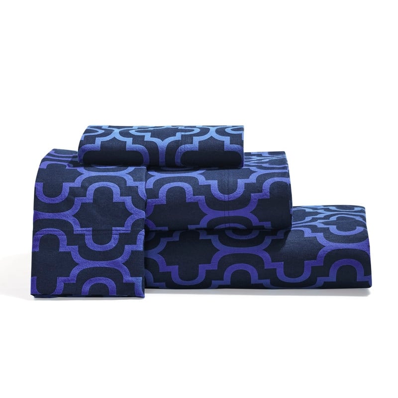 Superior Flannel Cotton Trellis Pocket Bed Sheet Set