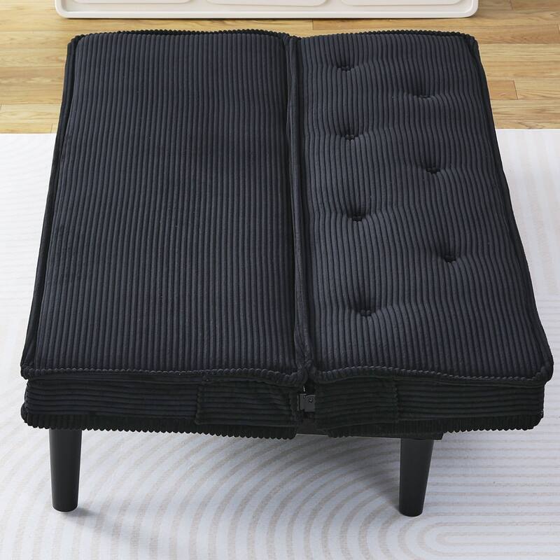 This 66-inch corduroy sofa bed can flexibly adapt to the living room ， bedroom, switch between the two comfortable forms.