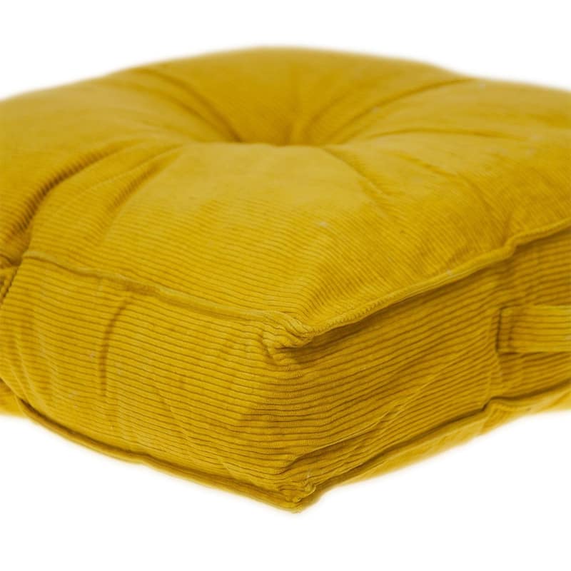 Corduroy Styled Burnt Orange Tufted Floor Pillow