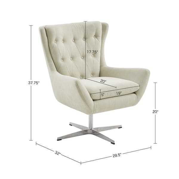 Madison Park Leondrea Cream Swivel Chair - Bed Bath & Beyond - 33709438