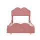 preview thumbnail 17 of 52, Velvet Upholstered Platform Bed with Cloud Shaped Slats