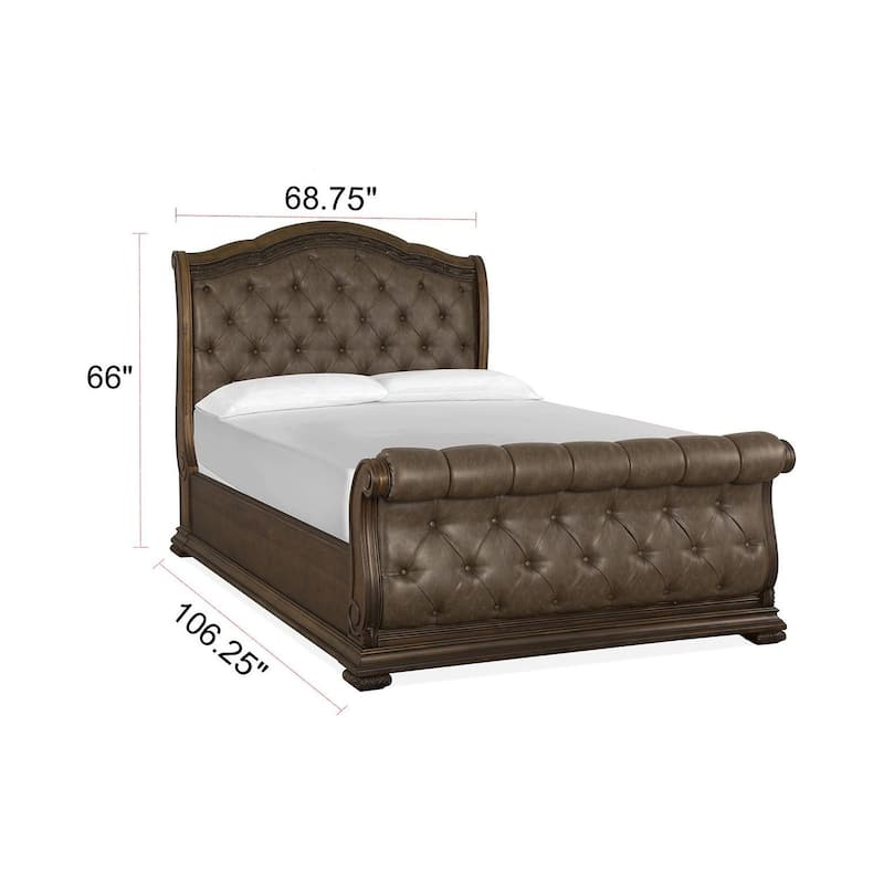 Magnussen Home Durango Willadeene Brown Upholstered Sleigh Bed
