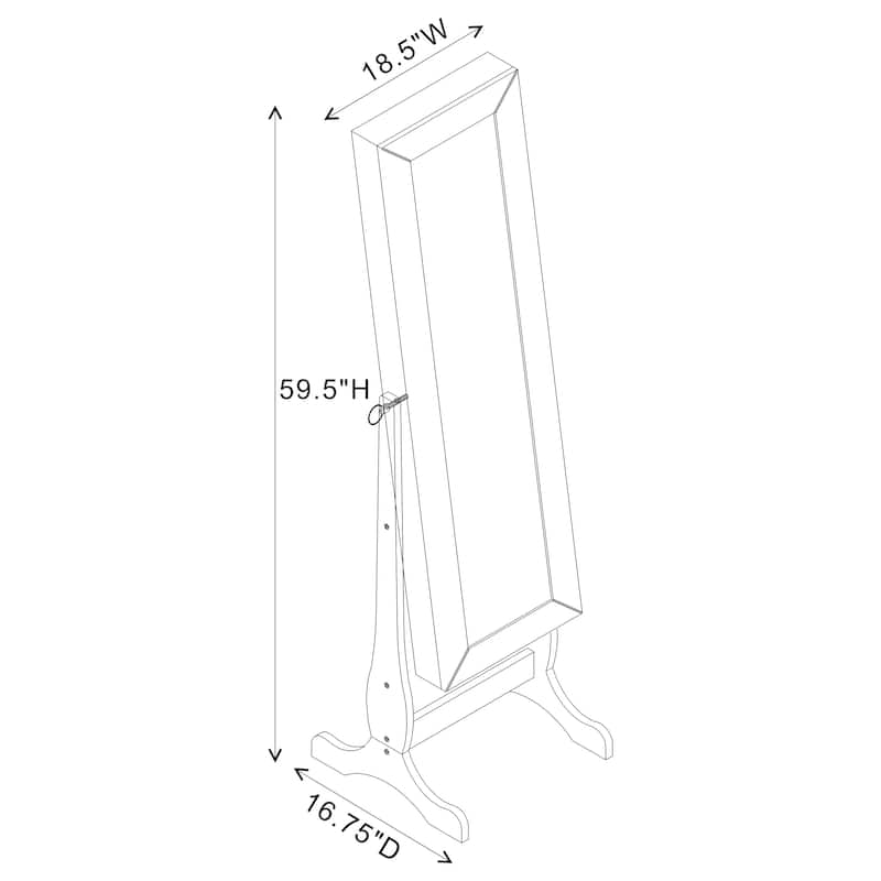 Batista Cheval Mirror with Jewelry Storage