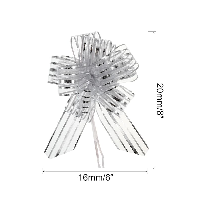 5pcs 6 Inch Organza Large Pull Bow Gift Wrapping Bows Chiffon