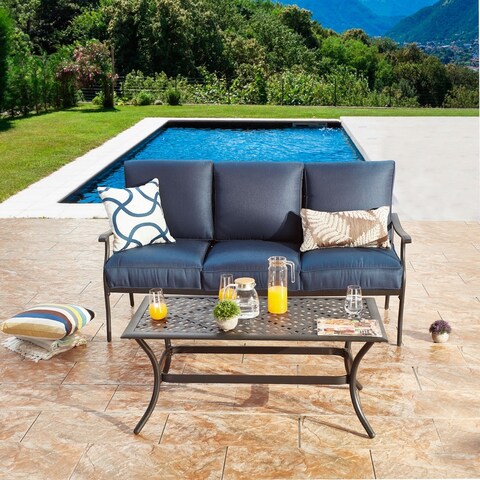 PATIO FESTIVAL 3-Seater Outdoor Sofa with Coffee Table Set