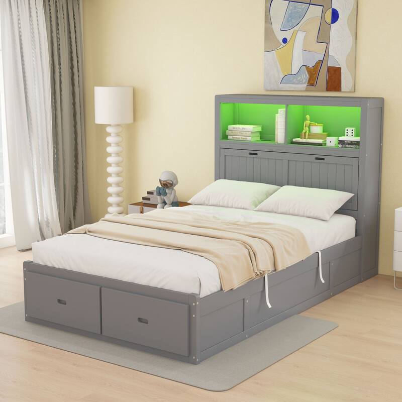 Wooden hydraulic platform bed