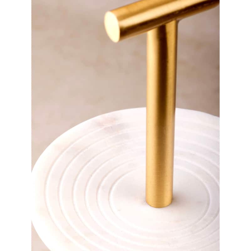 Regalia Tiered Marble Jewelry Stand