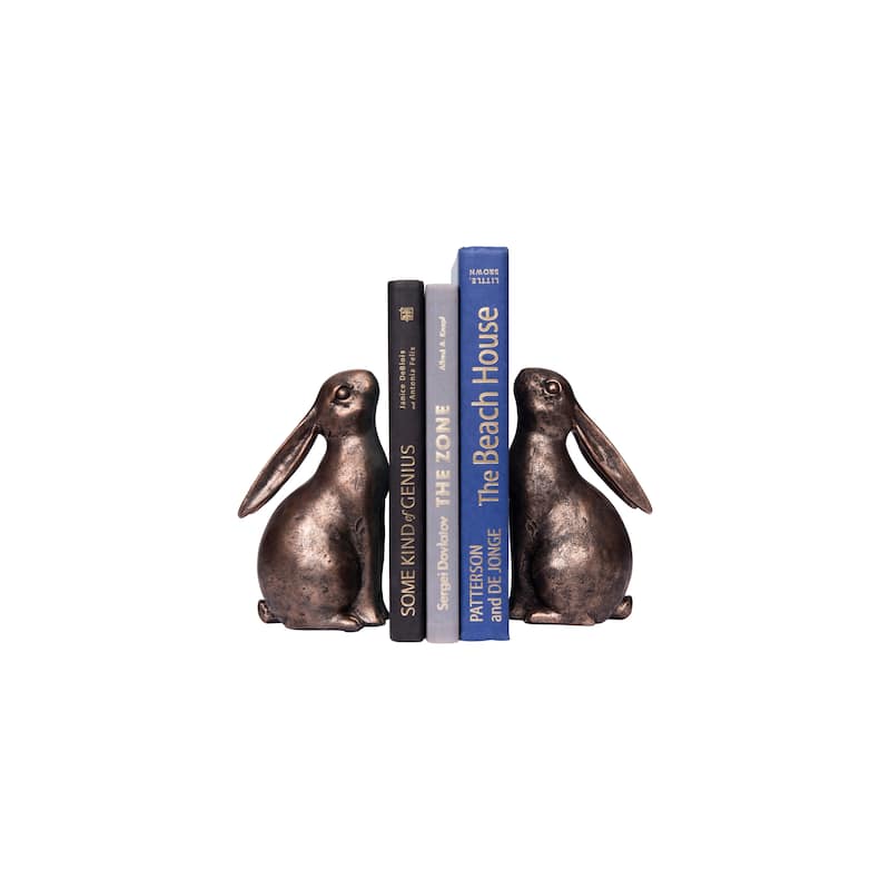 Charming Resin Rabbit Bookends - 7.5"L x 3.3"W x 6.5"H