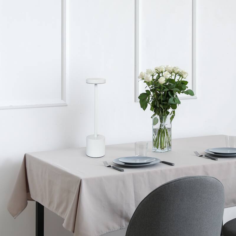 LED Mushroom Disc Touch Sensor Rechargeable Desk Lamp - 12.75" - White