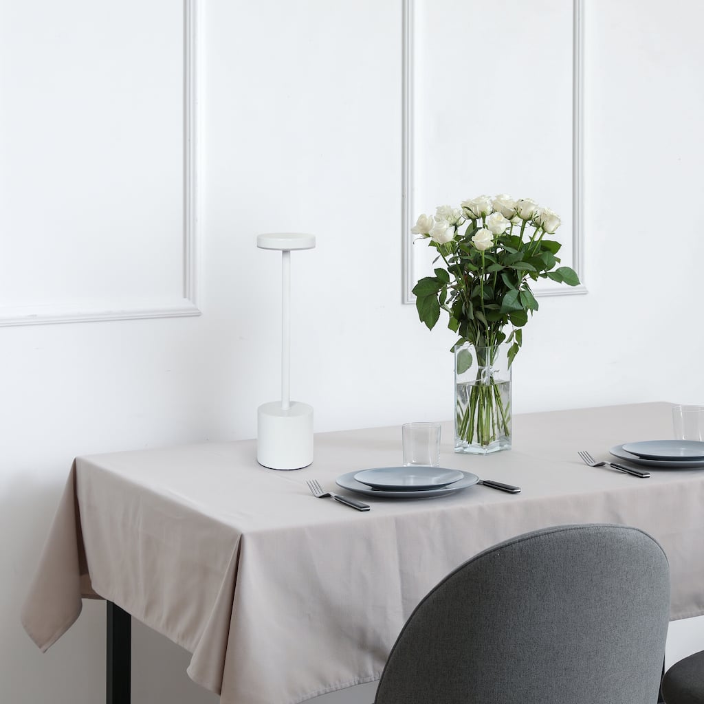 LED Mushroom Disc Touch Sensor Rechargeable Desk Lamp - 12.75" - White