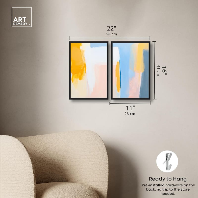 Lightwave Tides Canvas Set of 2 by Art Remedy