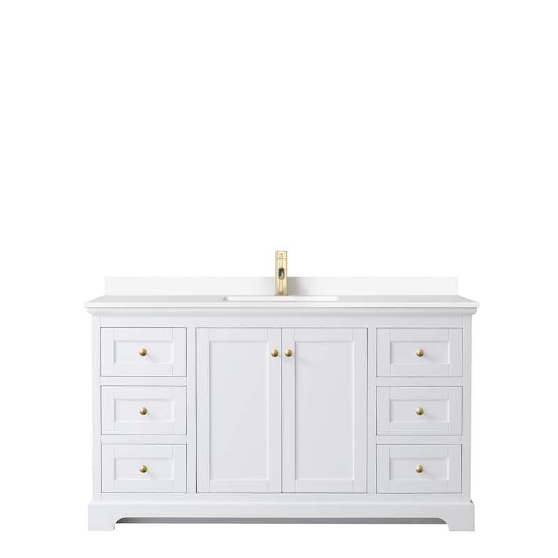 Avery 60 Inch Single Vanity, Cultured Marble Top