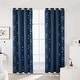 preview thumbnail 3 of 8, Deconovo Blackout Silver Cube Curtains(2 Panel) 52x63 Inch - Navy Blue