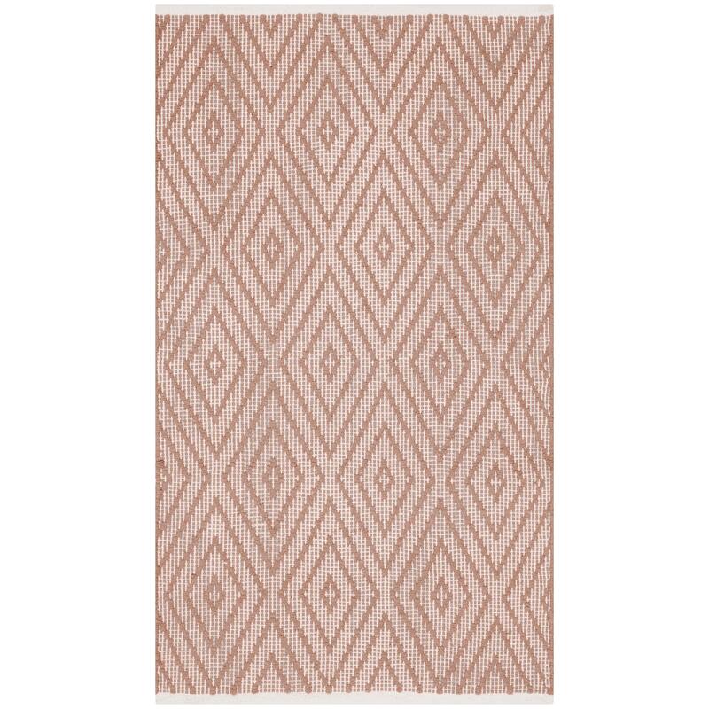 SAFAVIEH Handmade Flatweave Montauk Oushak Cotton Rug - 2'6" x 4' - Beige/Ivory