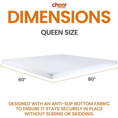 Cheer Collection 4 Inch Gel Infused Memory Foam Bed Topper
