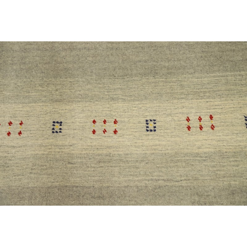 Hand Knotted Oriental 100% Wool Carpet Tribal Animal Pictorial Beige & Ivories Gabbeh Area Rug - 6' 6'' X 4' 4''