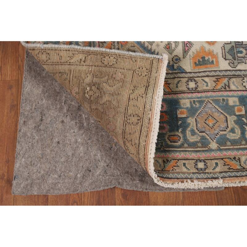 Brown Tabriz Persian Area Rug Hand-Knotted Geometric Wool Carpet - 6'5"x 9'8"