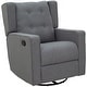preview thumbnail 8 of 8, Wingback Swivel Recliner Chair Glider Rocking Chair with Button Tufted
