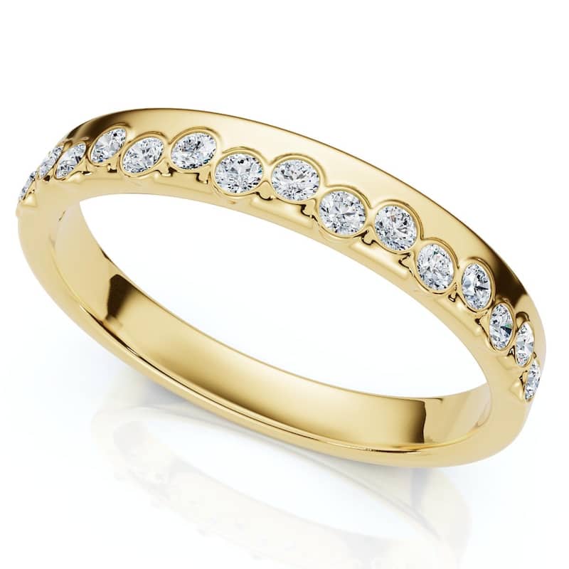 Bliss Diamond 1/5Ct TW Diamond Rhythm Anniversary Band Gold or Platinum Lab Grown - 6 - Yellow