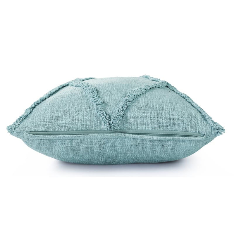 Solid Decorative Diamond Tufted Cotton Throw Pillow
