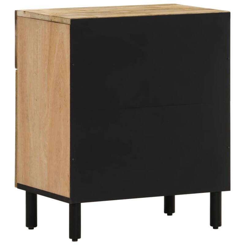 vidaXL Bedside Cabinet Natural Wood Solid Mango Wood Medium - 13.0 x 19.7 x 23.6 in
