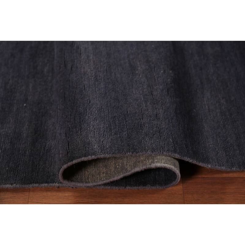 Navy Blue Gabbeh Modern Area Rug Handmade Wool Carpet - 5'6" x 7'10"