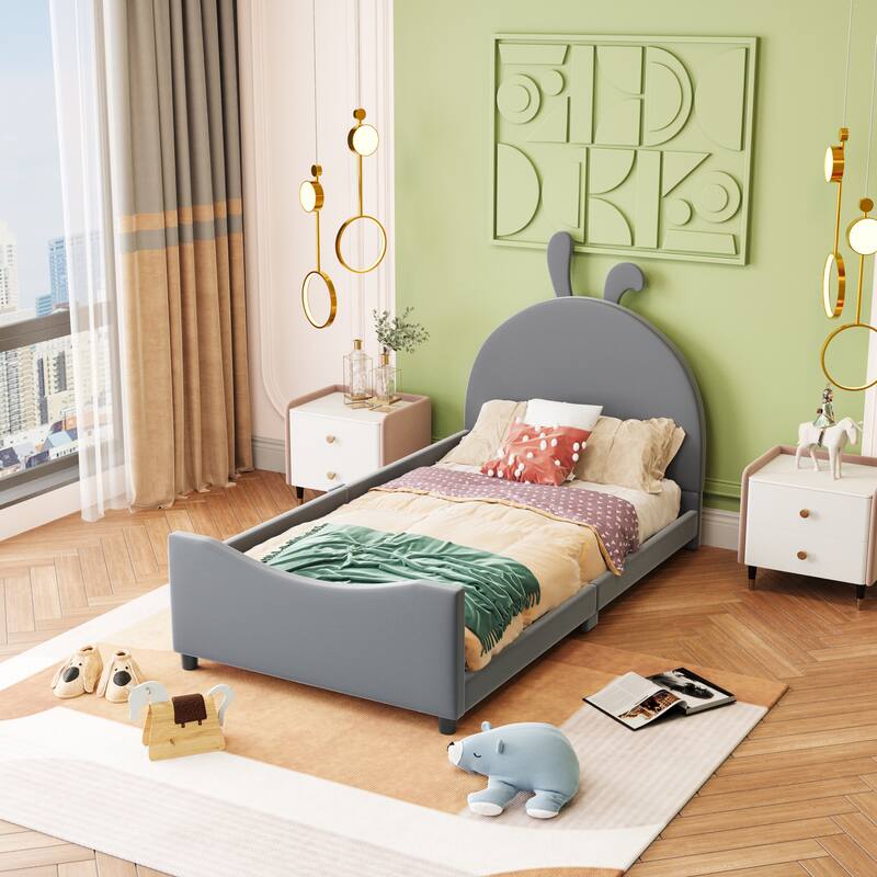 Twin Size Upholstered Daybed with Headboard