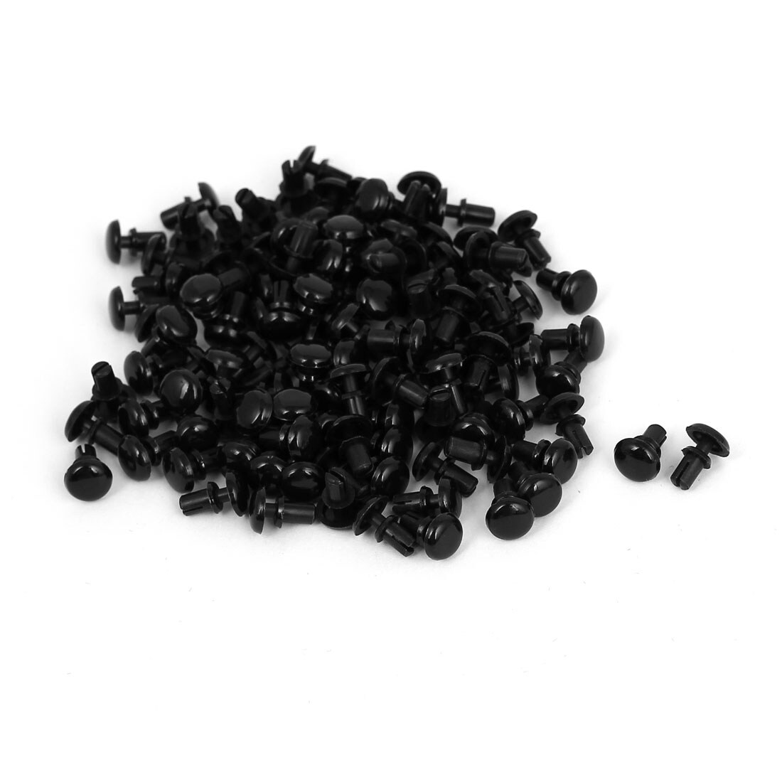 100Pcs Nylon Push Clips Rivet Fastener Black for 2 3mm Thickness