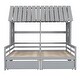 preview thumbnail 8 of 23, Twin Size House Platform Bed with 2-Drawers, Side by Side Design for Kids Room, Fun Roof Design & Space-Saving Storage, Grey