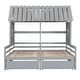 preview thumbnail 4 of 23, Wood Twin Size House Platform Beds with Two Storage Drawers, Roof Wooden Support Bed Frame, No Box Spring Needed for Boys