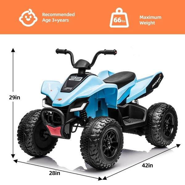 dimension image slide 2 of 3, Kids Ride on ATV, 24V Battery Powered Kids Electric Vehicle