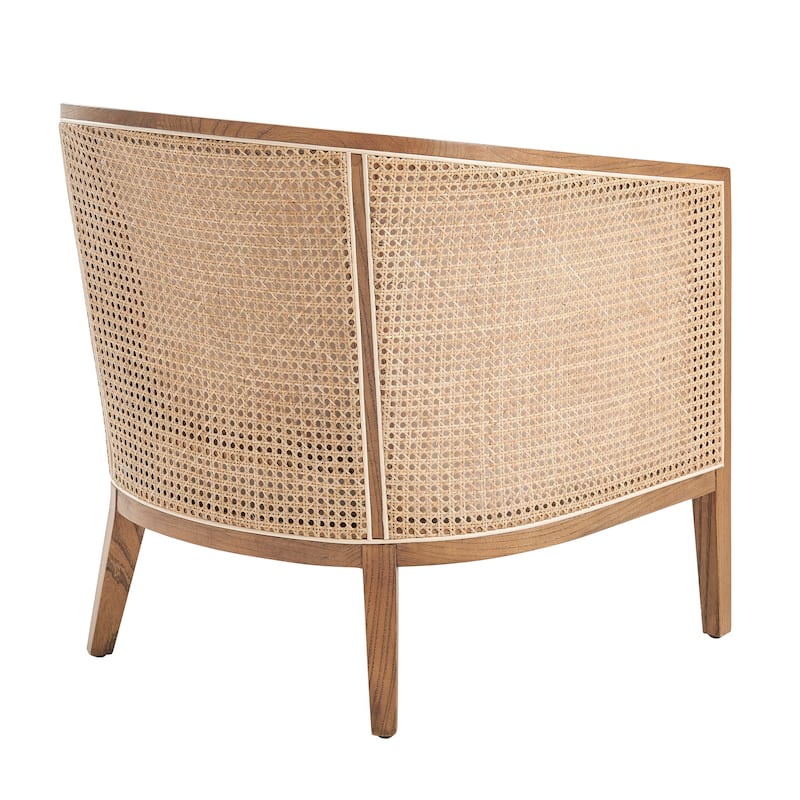 NPD Furniture Tillman Linen Accent Arm Chair with Rattan