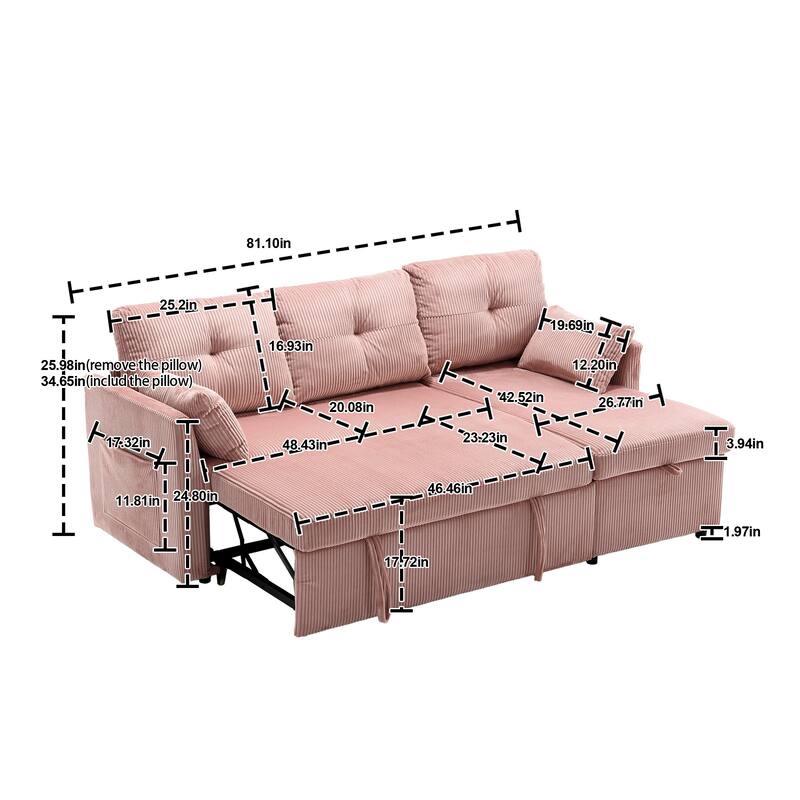 Modular Sectional Sofa L Shaped Modular Couch with Reversible Chaise