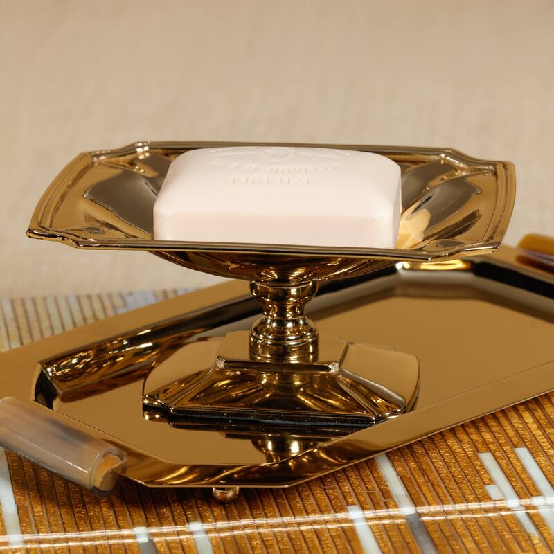 Lucente Polished Stainless Steel Footed Serving Dish