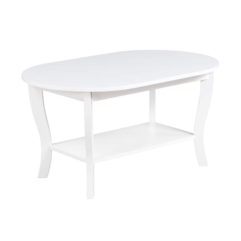 Convenience Concepts American Heritage Oval Coffee Table with Shelf