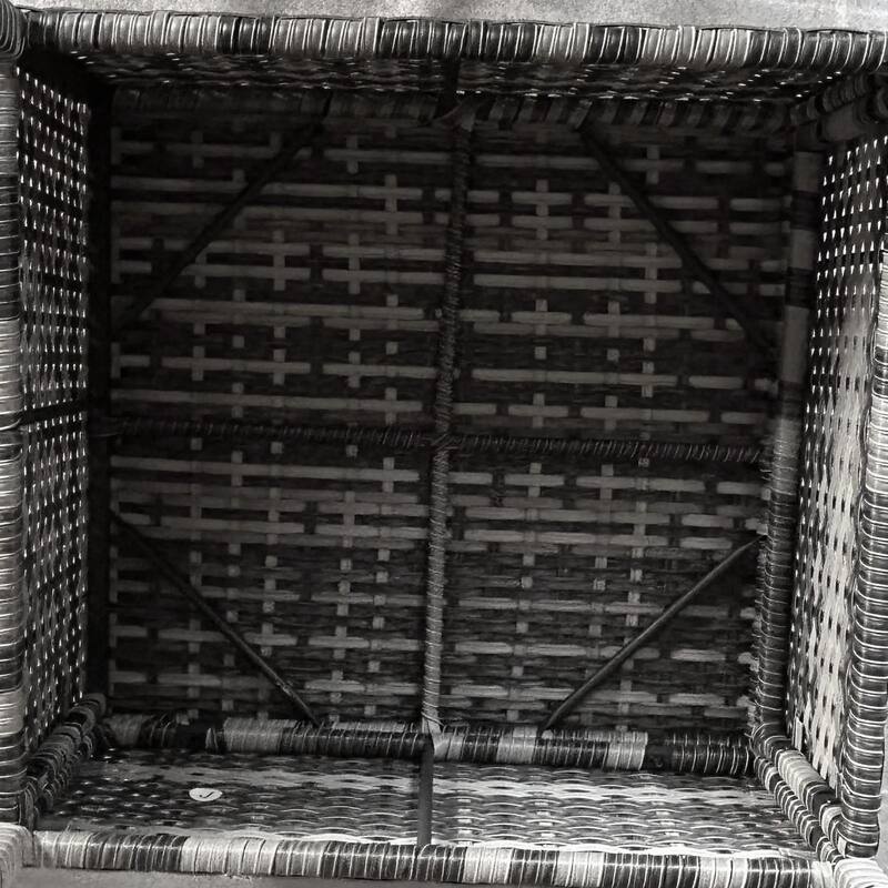 5PC PE Rattan Patio Set, Armchairs, Footstools, Cushions