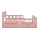 preview thumbnail 15 of 50, Wood Platform Bed with 2 Storage Drawers & Both Sides Guardrails, Storage Bed Frame for Bedroom, Guest Room