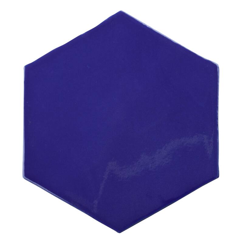 Merola Tile Viva Hex Azul 5-7/8" x 6-3/4" Ceramic Wall Tile