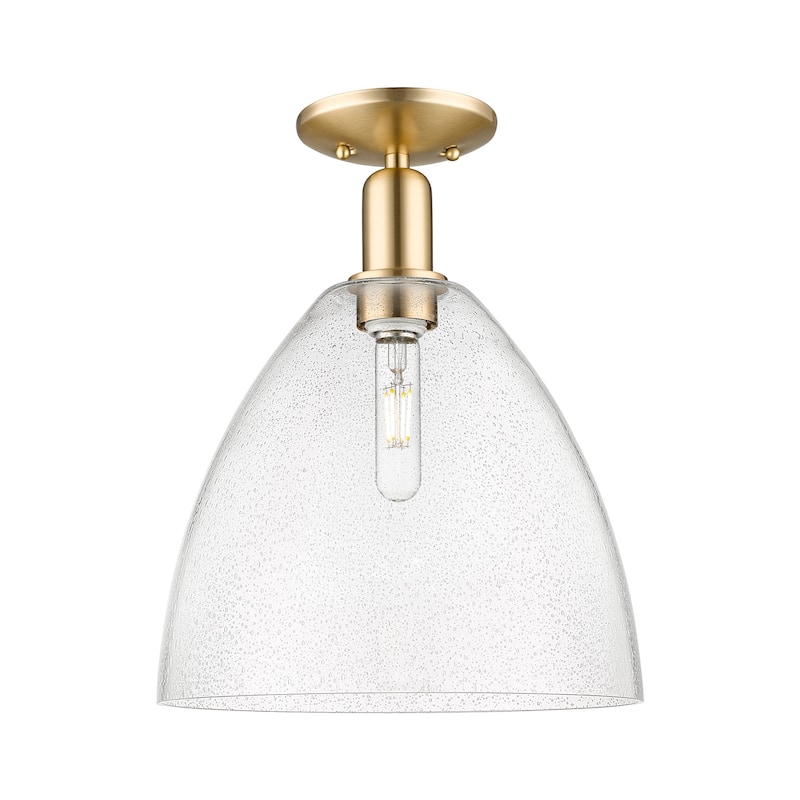 Innovations Lighting 716-1C-15-12 Bristol Semi-Flush Bristol 12" Wide - Champagne Bronze / Seedy