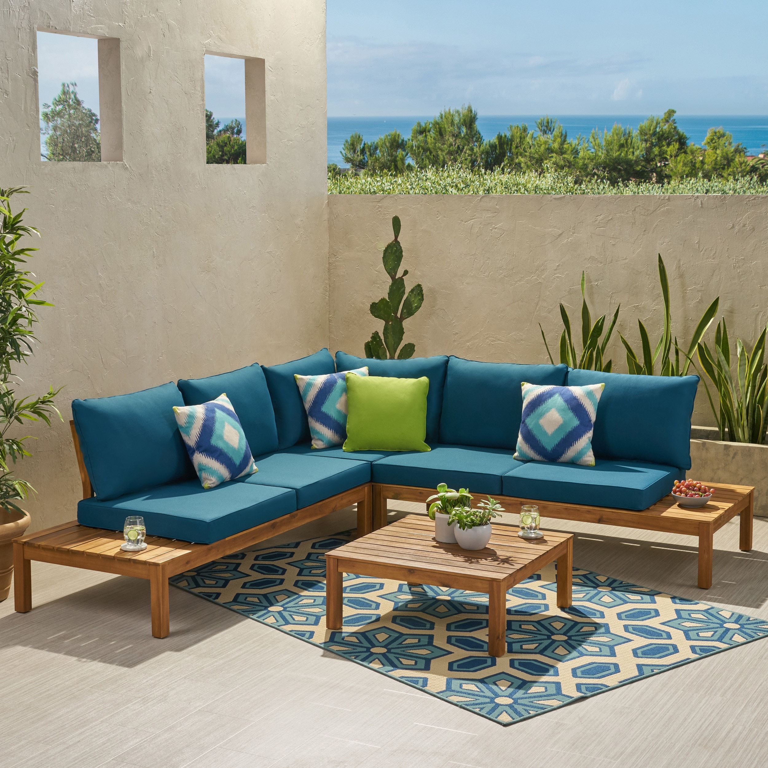 Sectional Arlington Piece Rattan Sofa Noble House Arlington Piece