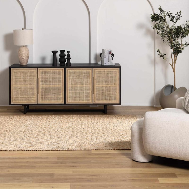Hauteloom Lonut Jute Living Room, Bedroom Area Rug - Light Brown, Brown - 2' x 3'