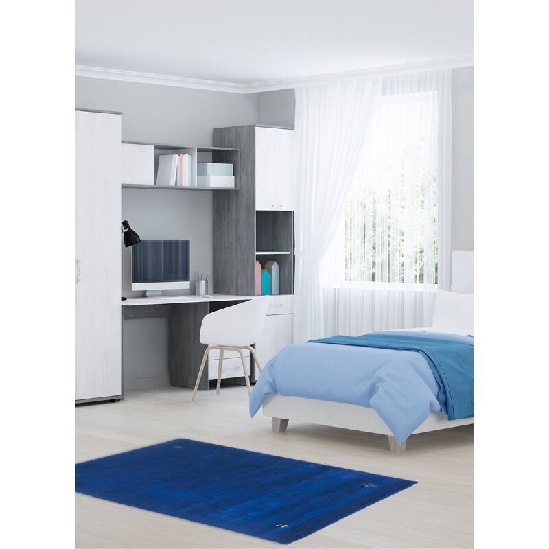 ECARPETGALLERY Hand Loomed Kashkuli Gabbeh Dark Blue Wool Rug - 2'10 x 4'10