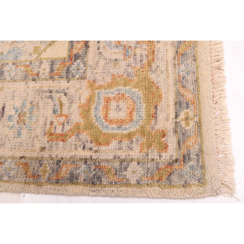 ECARPETGALLERY Hand-knotted Modern Oushak Ivory Wool Rug - 7'3 x 9'10